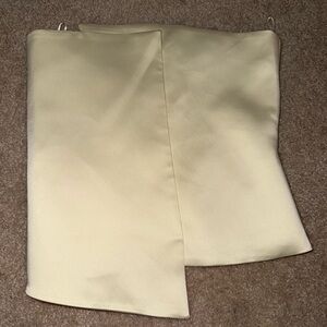 Zara Cream Satin Asymmetric strapless top